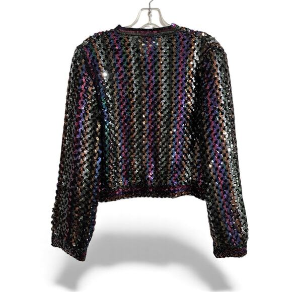 Vintage Three Flaggs Purple Sequined Cardigan Jacket Size See Photos Long Sleeve - Picture 2 of 11